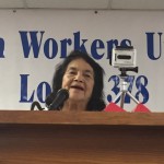 Labor Legend, Dolores Huerta, addressing the crowd!